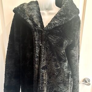 Graham & Spencer Black Faux Fur coat.  Size S.